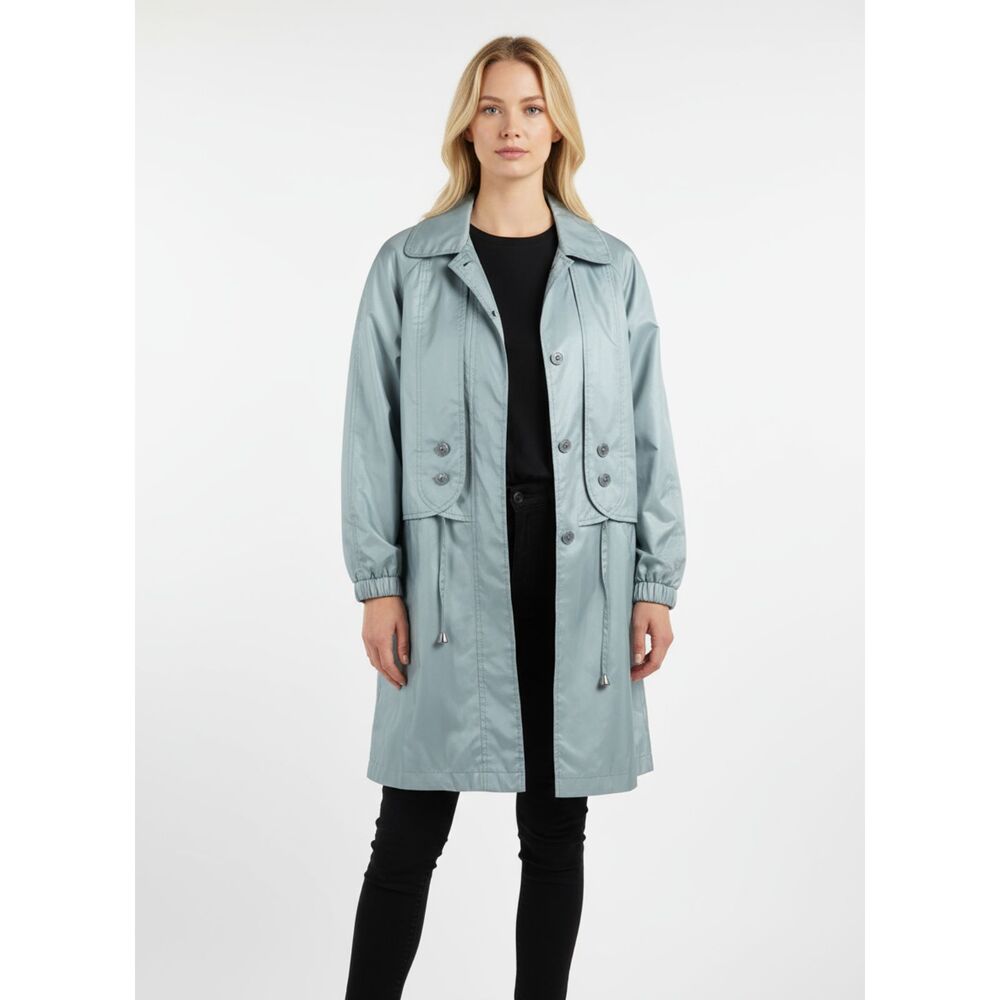 Rainshedder Light Blue Iridescent Belted Trench Rain Coat PM